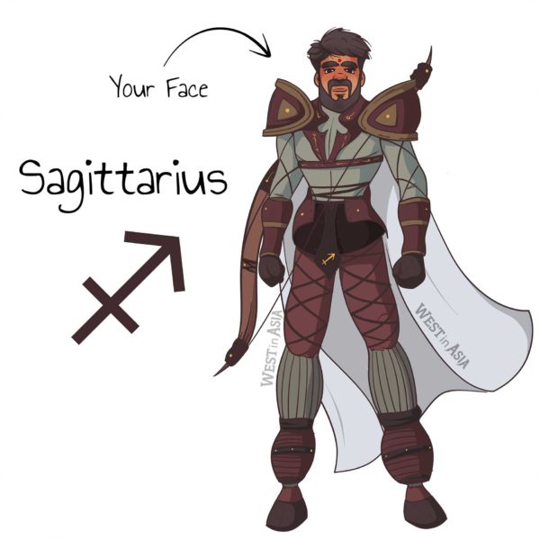 Zodiac Western - Digital Portrait - 9 Sagittarius 2